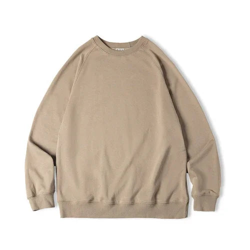 Men's Retro Washed Heavy Fabric Crewneck Sweater – Vintage Casual - Which Mark