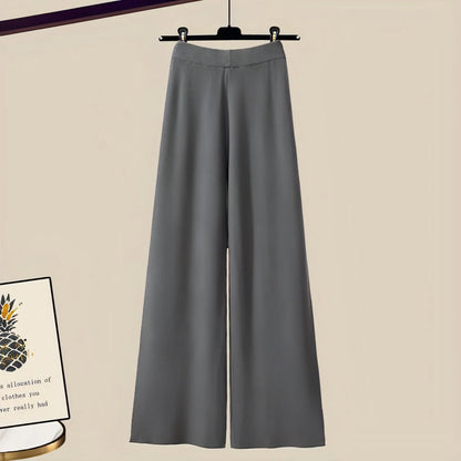 A.1 Knitted Sweater Wide Leg Pants Three-piece Set Autumn And Winter - Which Mark