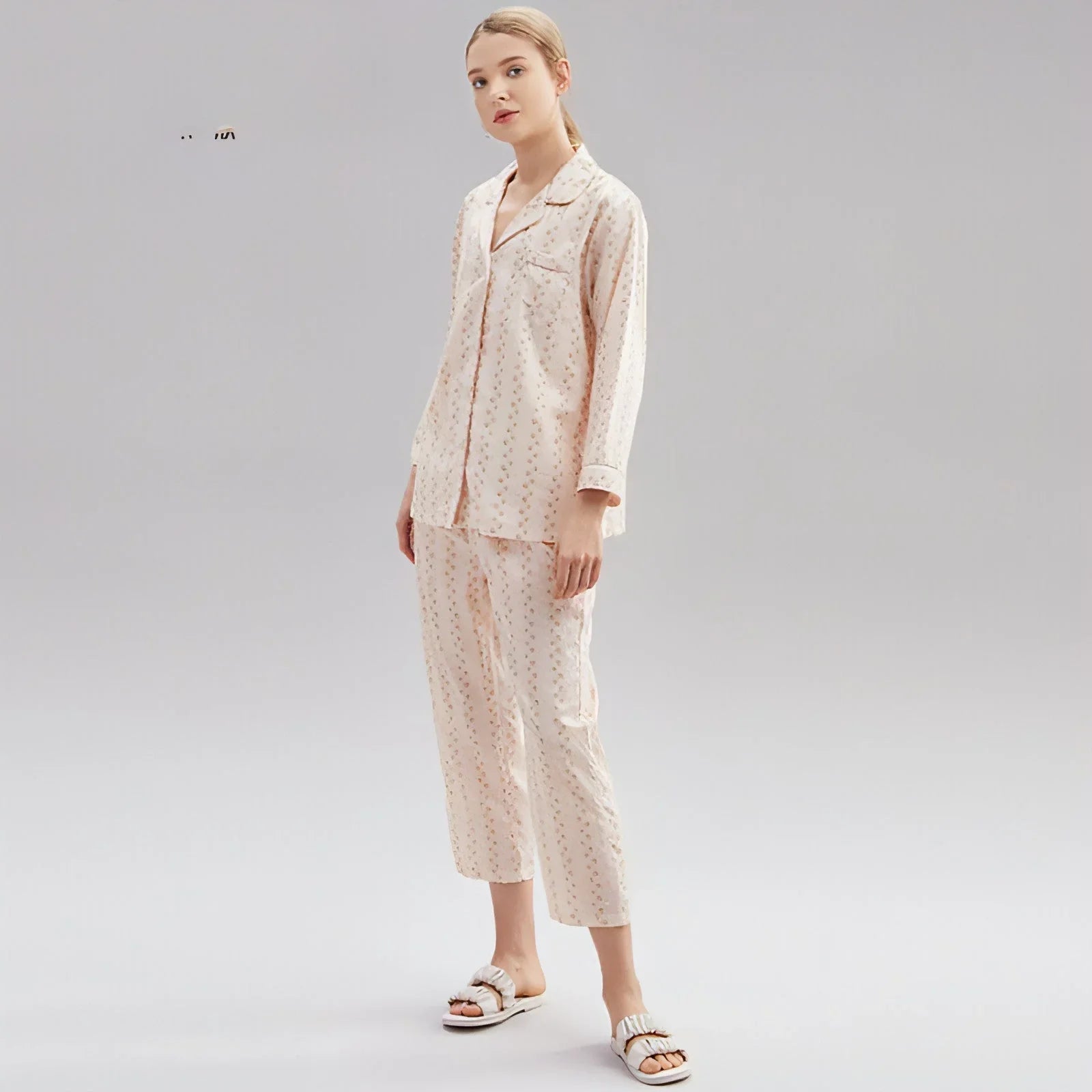 Women's Cotton Pajamas Spring Long-sleeved Homewear Thin New - Which Mark