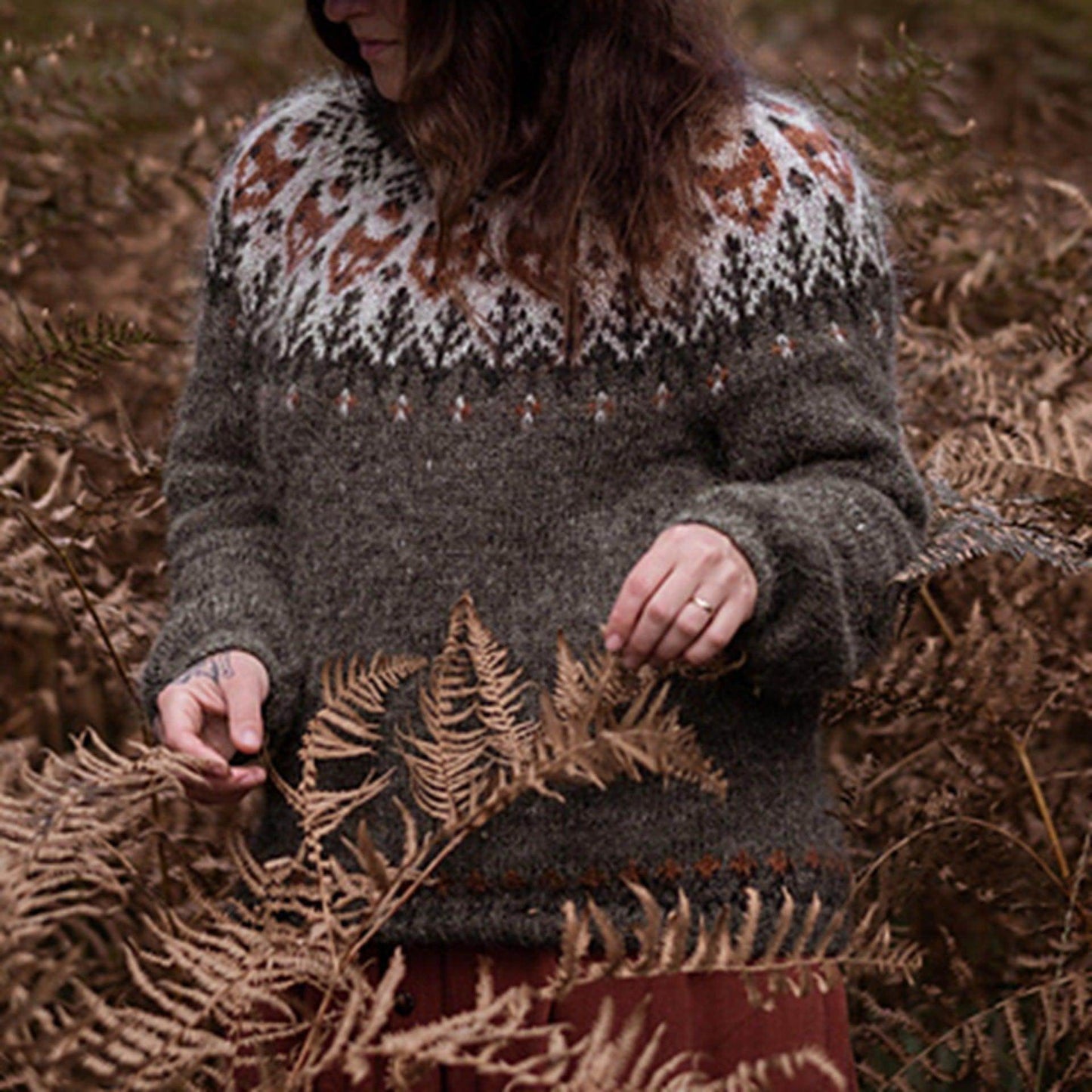 Women's European And American National Style Jacquard Sweater - Which Mark