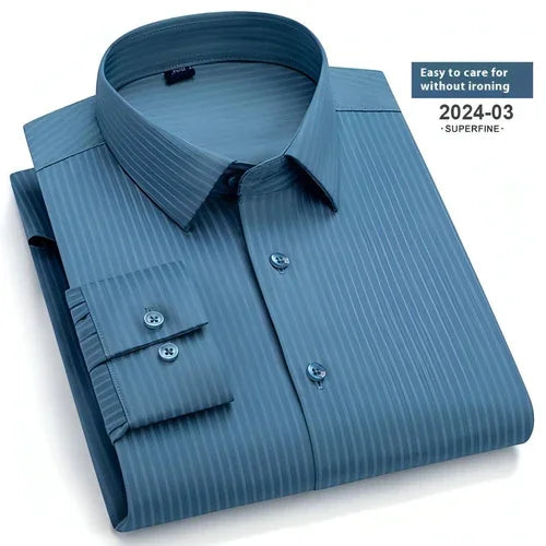 Spring And Autumn Fashion Floral Youth Men's Long-sleeved DressShirt - Which Mark