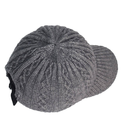 Knitting Wool Baseball Cap Korean Warm Solid Color Light Plate Peaked - Which Mark