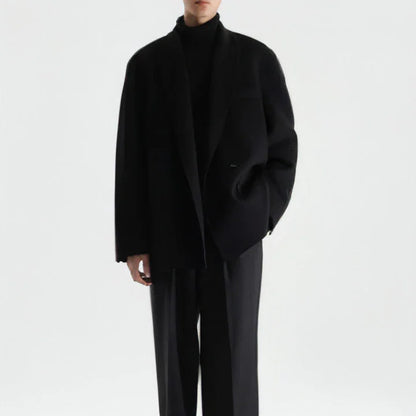 Gun Collar Double-faced Woolen Goods Woolen Suit Wool Coat For Men - Which Mark