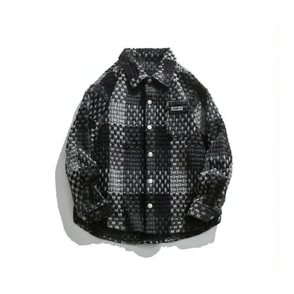 Retro Plaid Stitching Lapel Jacket For Men - Which Mark