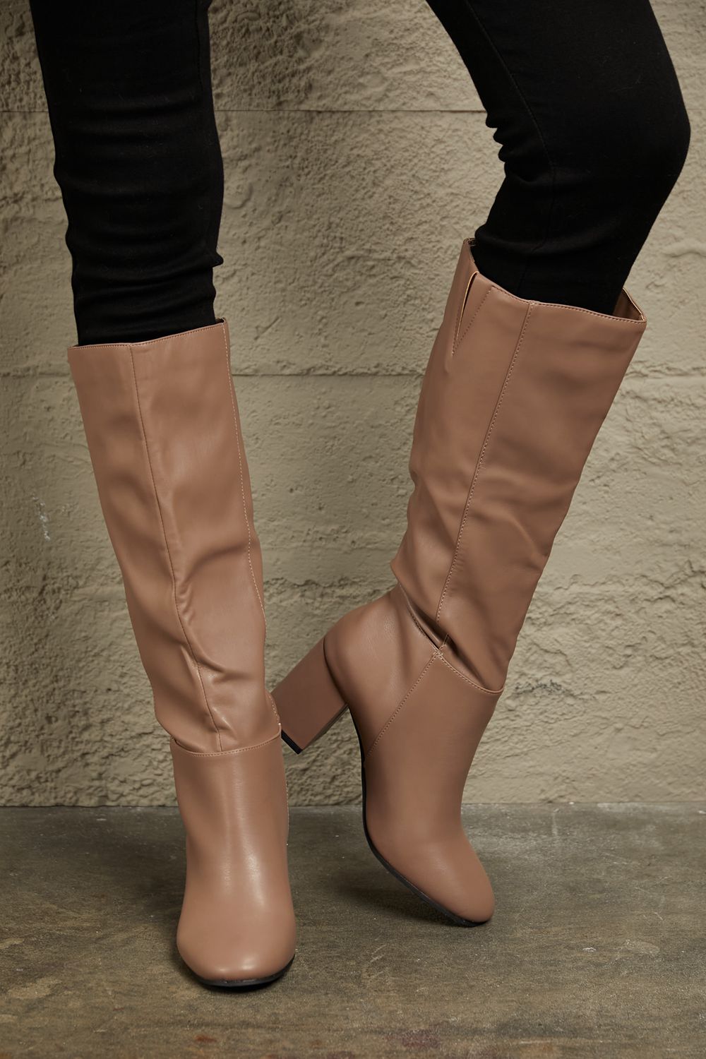 East Lion Corp Block Heel Knee High Boots - Which Mark