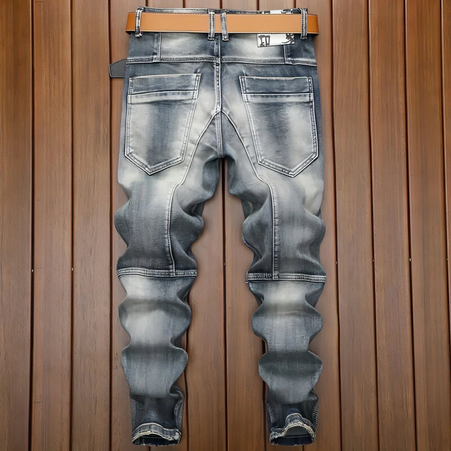 Retro Straight Motorcycle Motorcycle Pants Men Jeans - Which Mark