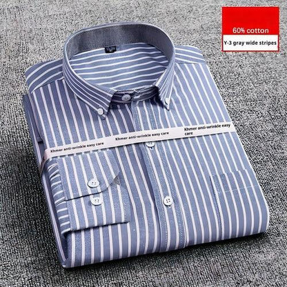 Men's Purified Cotton Long Sleeve DressShirt Anti-wrinkle Heartless - Which Mark
