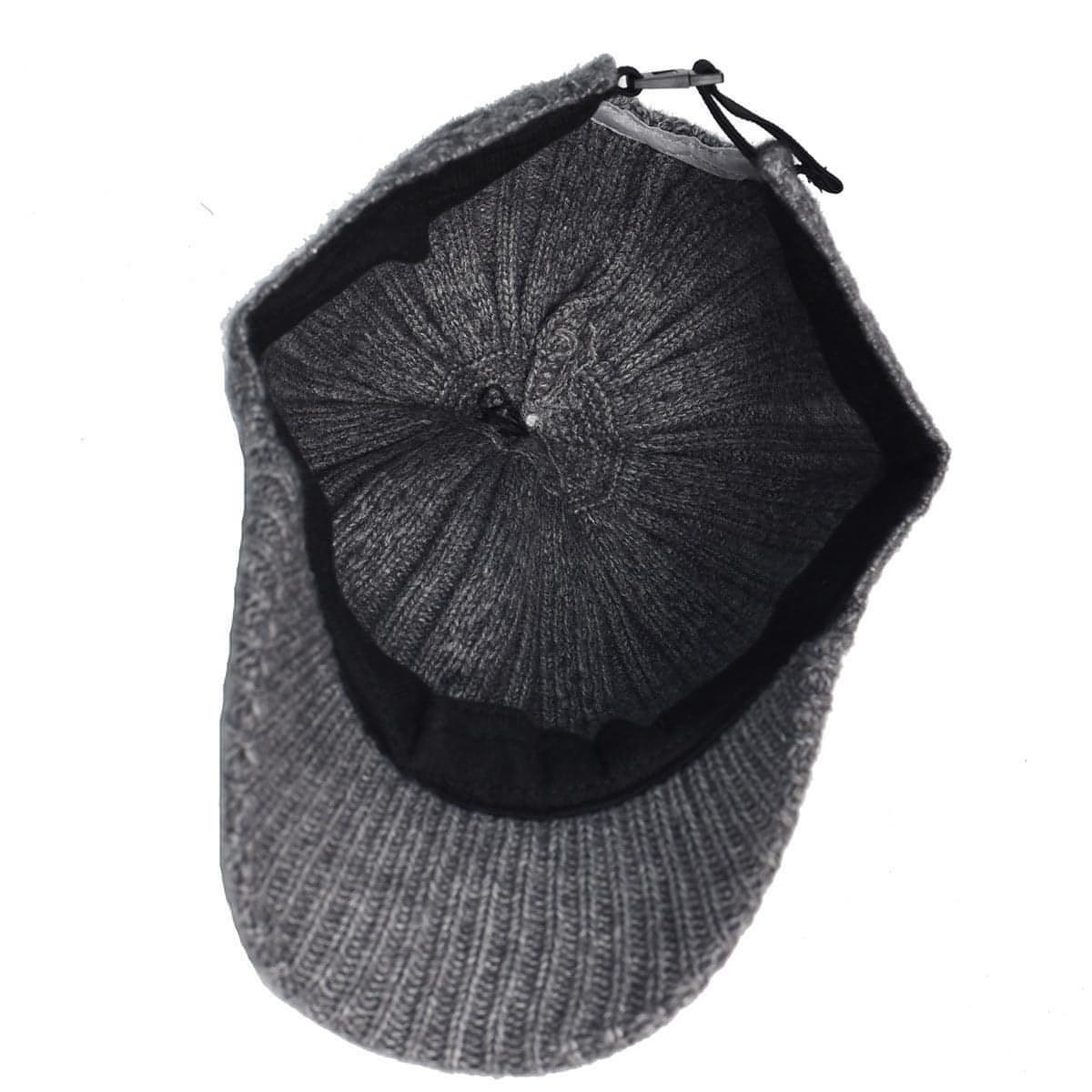 Knitting Wool Baseball Cap Korean Warm Solid Color Light Plate Peaked - Which Mark