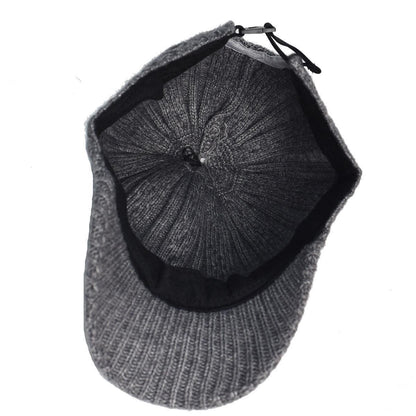 Knitting Wool Baseball Cap Korean Warm Solid Color Light Plate Peaked - Which Mark
