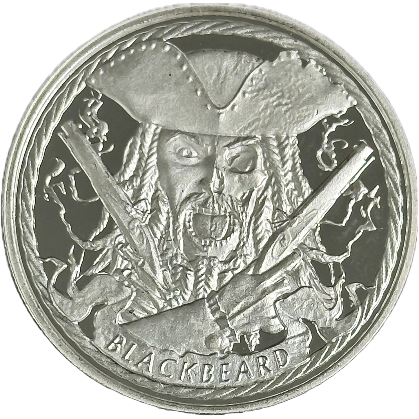 1 oz Silver BLACKBEARD Round (OZ Mint) - Which Mark