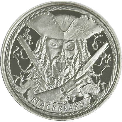 1 oz Silver BLACKBEARD Round (OZ Mint) - Which Mark
