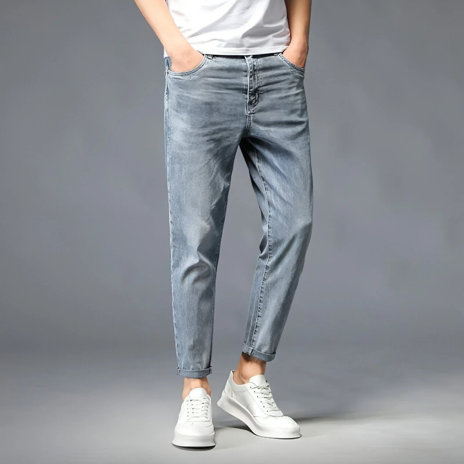 UrbanEase™ Small Feet Jeans Straight-Leg Pants Men - Which Mark