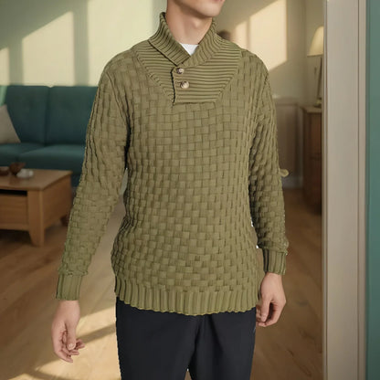 Chic Buttoned Slim Turtleneck Sweater for Men - Which Mark