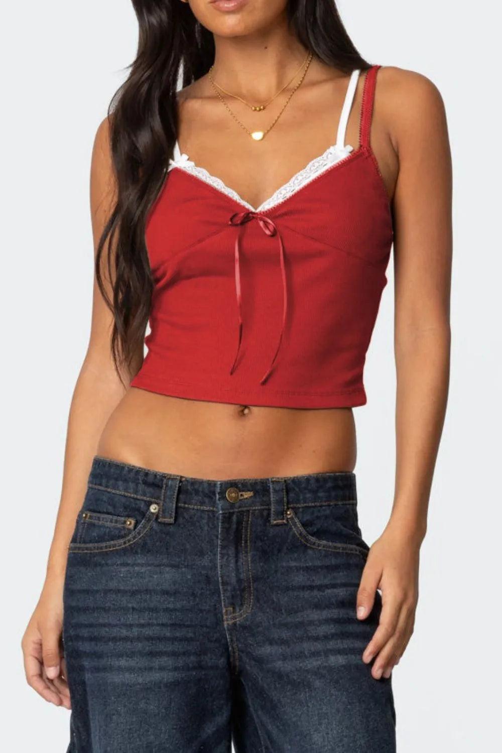 Lace Detail V-Neck Cami - Which Mark