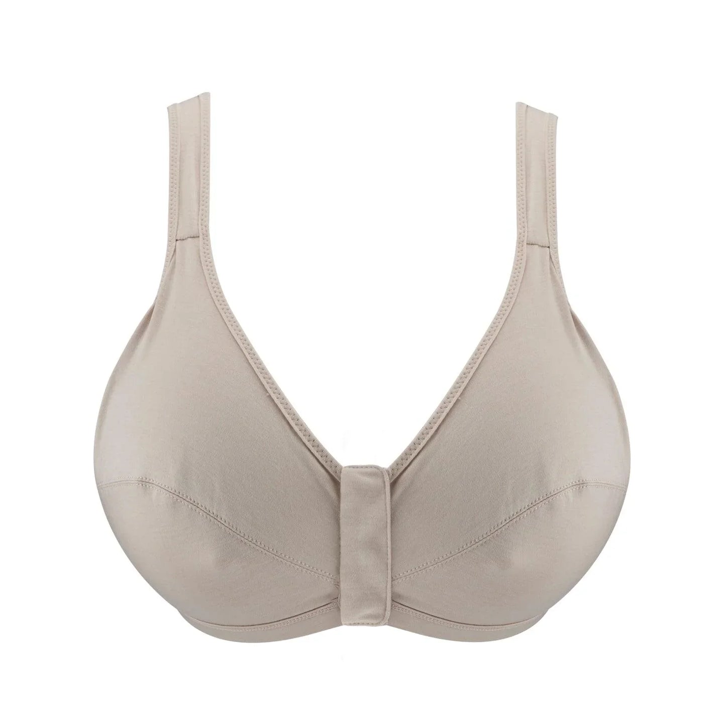 Ivory - Full Cup Front Closure Silk & Organic Cotton Wireless Bra - Which Mark