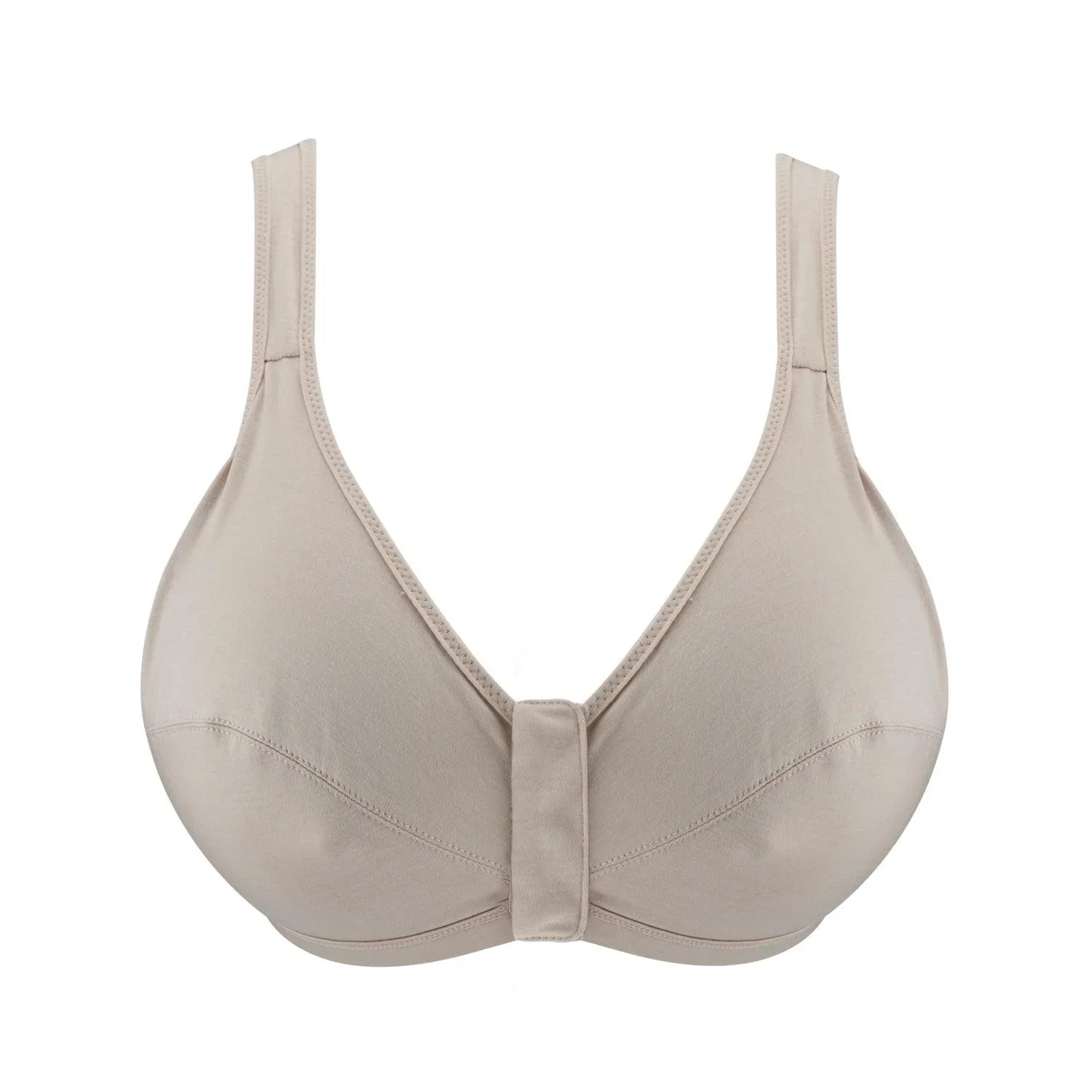 Ivory - Full Cup Front Closure Silk & Organic Cotton Wireless Bra - Which Mark