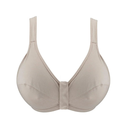 Ivory - Full Cup Front Closure Silk & Organic Cotton Wireless Bra - Which Mark