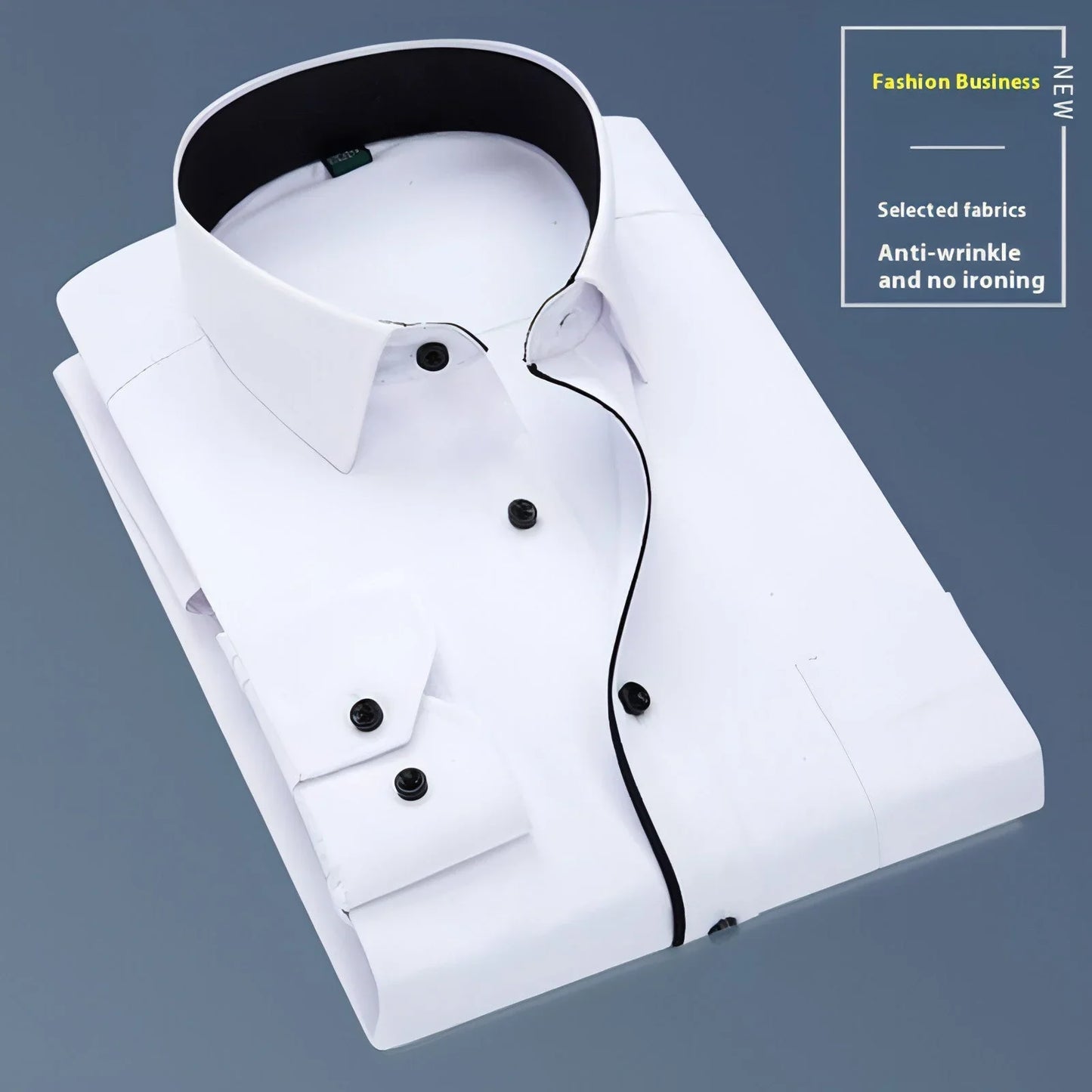 Long Sleeve Men's Business Pure Color Shirt - Which Mark