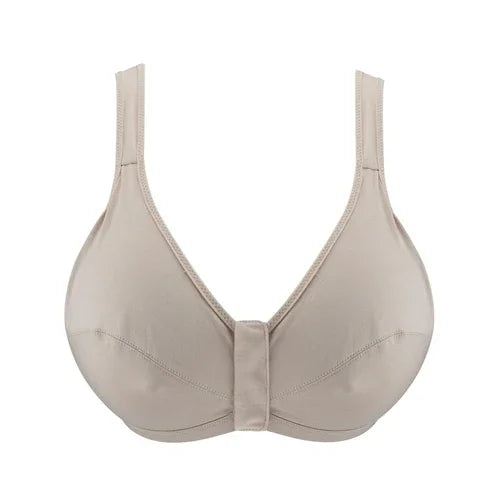 Ivory - Full Cup Front Closure Silk & Organic Cotton Wireless Bra - Which Mark