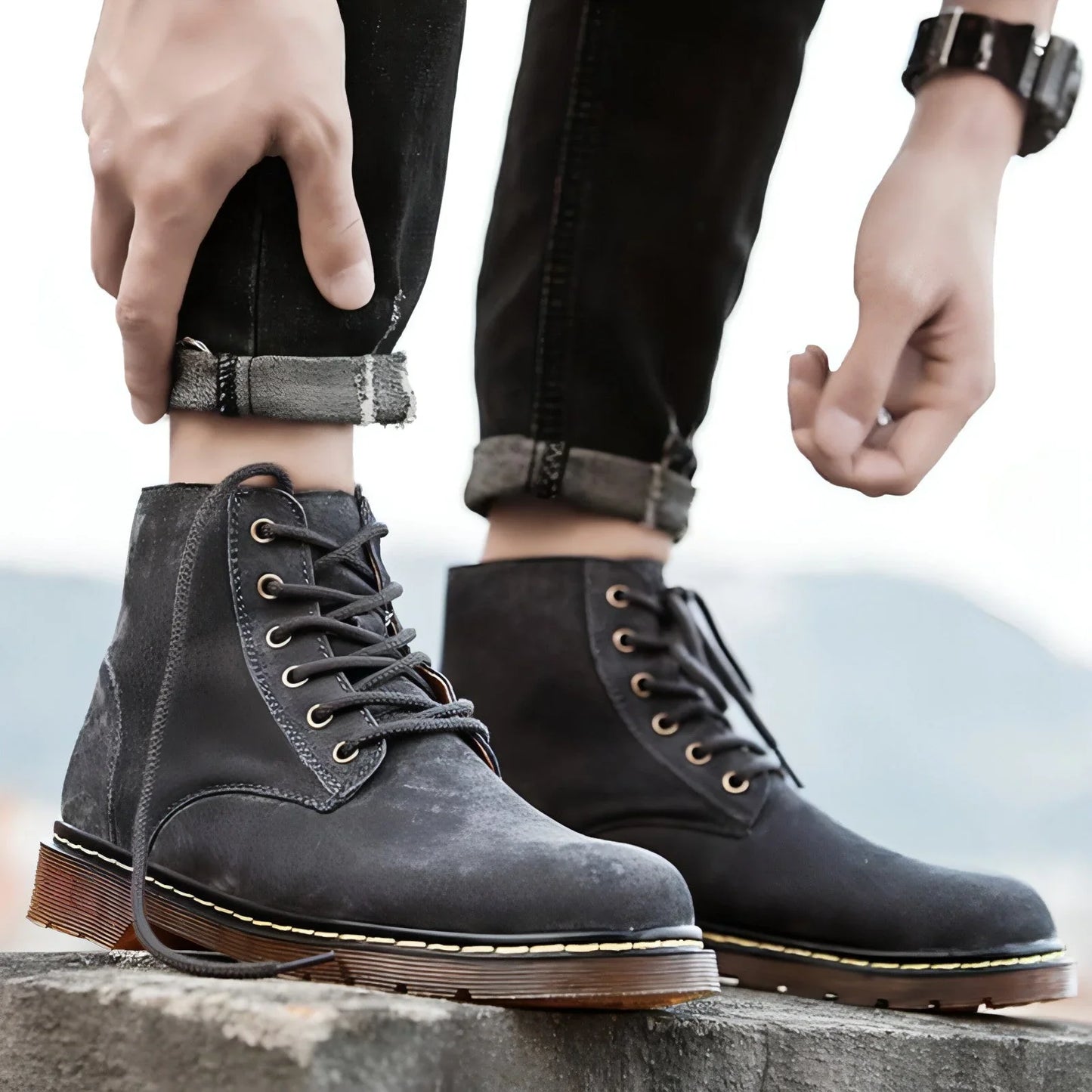 high-top casual single boots men - Which Mark