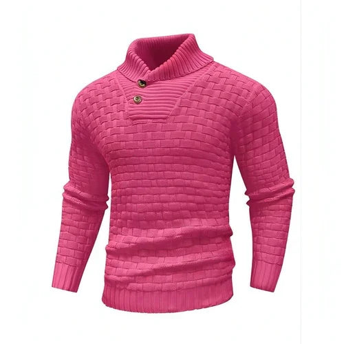 Chic Buttoned Slim Turtleneck Sweater for Men - Which Mark