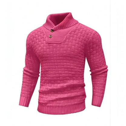 Chic Buttoned Slim Turtleneck Sweater for Men - Which Mark