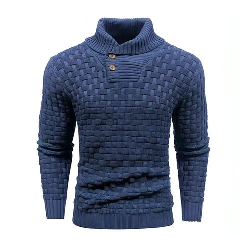 Chic Buttoned Slim Turtleneck Sweater for Men - Which Mark