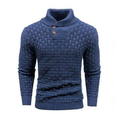 Chic Buttoned Slim Turtleneck Sweater for Men - Which Mark