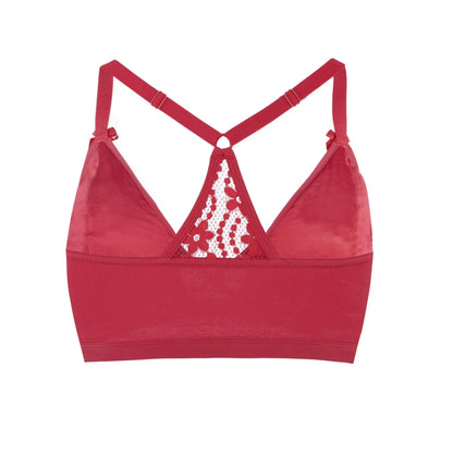 Passion Red - Lace Organic Cotton & Silk Bralette - Which Mark