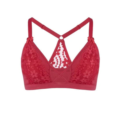 Passion Red - Lace Organic Cotton & Silk Bralette - Which Mark