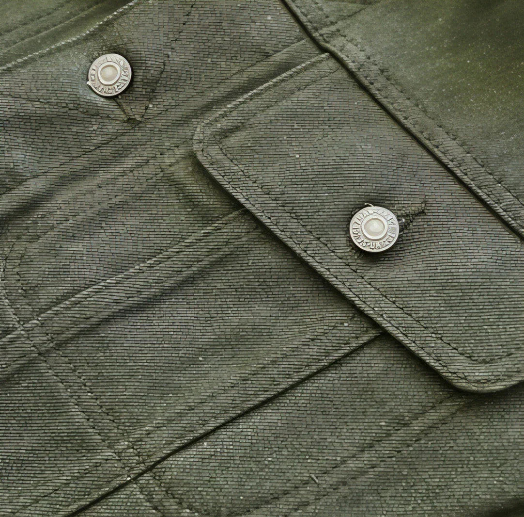 Vulcanized Green Puree Denim Retro Workwear Pure Cotton Coat Men - Which Mark