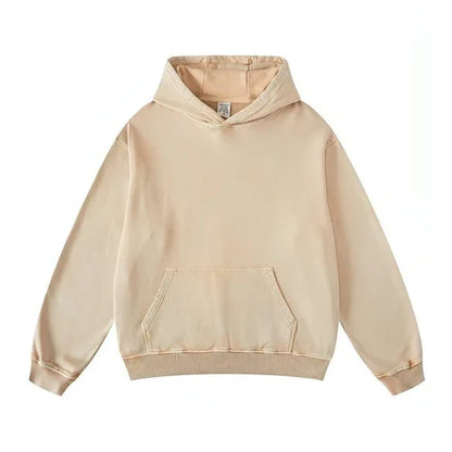 Thickened Washed Old Gradient Solid Color Batik Hooded Sweater For Men - Which Mark