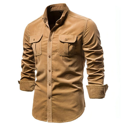 Men DressShirt College Tops Longsleeve Blue - Which Mark