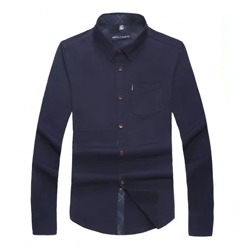 Solid Color Men's Military Dress Shirt Style Slim Fit - Which Mark