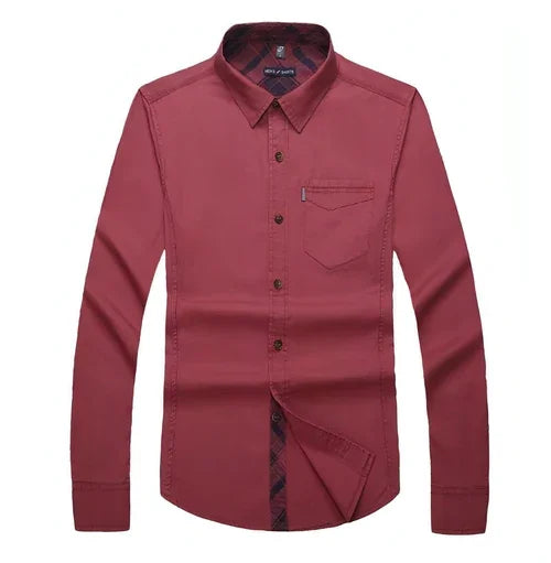 Solid Color Men's Military Dress Shirt Style Slim Fit - Which Mark