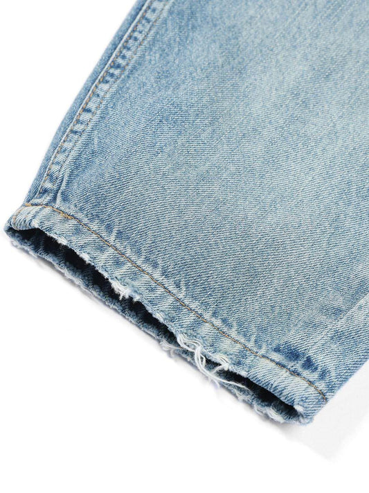 Washed Micro-elastic Frayed Cropped Jeans Men - Which Mark