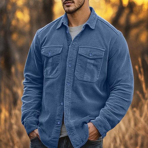 Men's Button Shirt Casual Shirt Lamp Wick - Which Mark