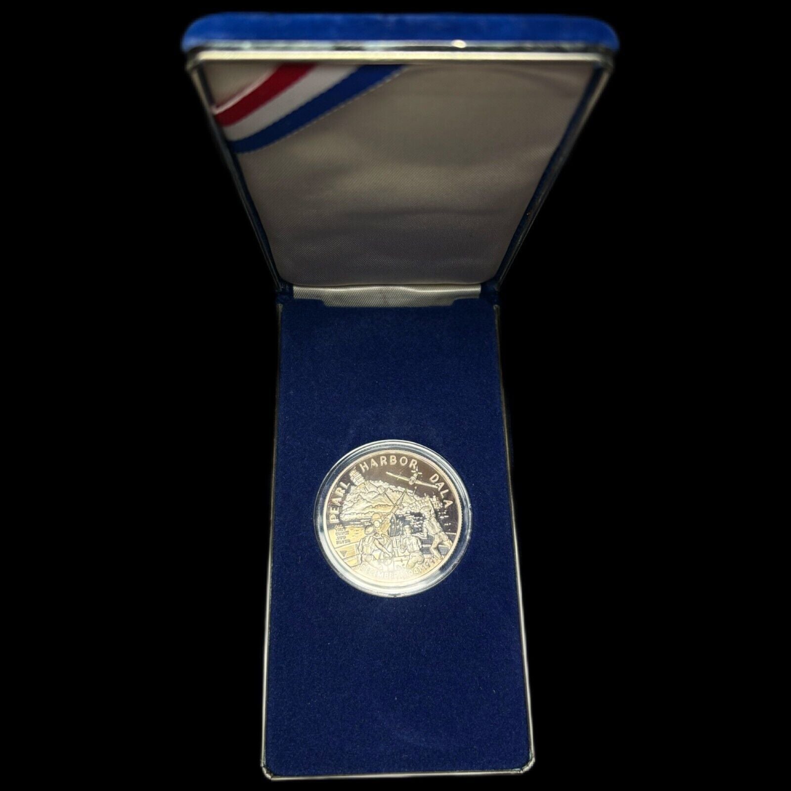 50th Anniversary Pearl Harbor Commemorative 1oz Silver Coin w/Box and - Which Mark