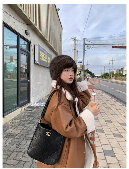 Mink Fur Knit Fur Hat with Elastic Headband and Ear Protection for - Which Mark