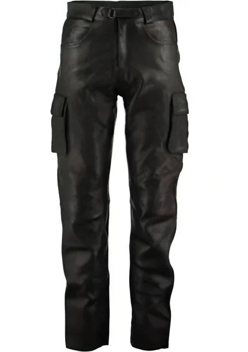 Solid Color Men's PU Leather Men Jeans Pants - Which Mark