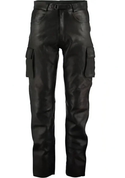 Solid Color Men's PU Leather Men Jeans Pants - Which Mark