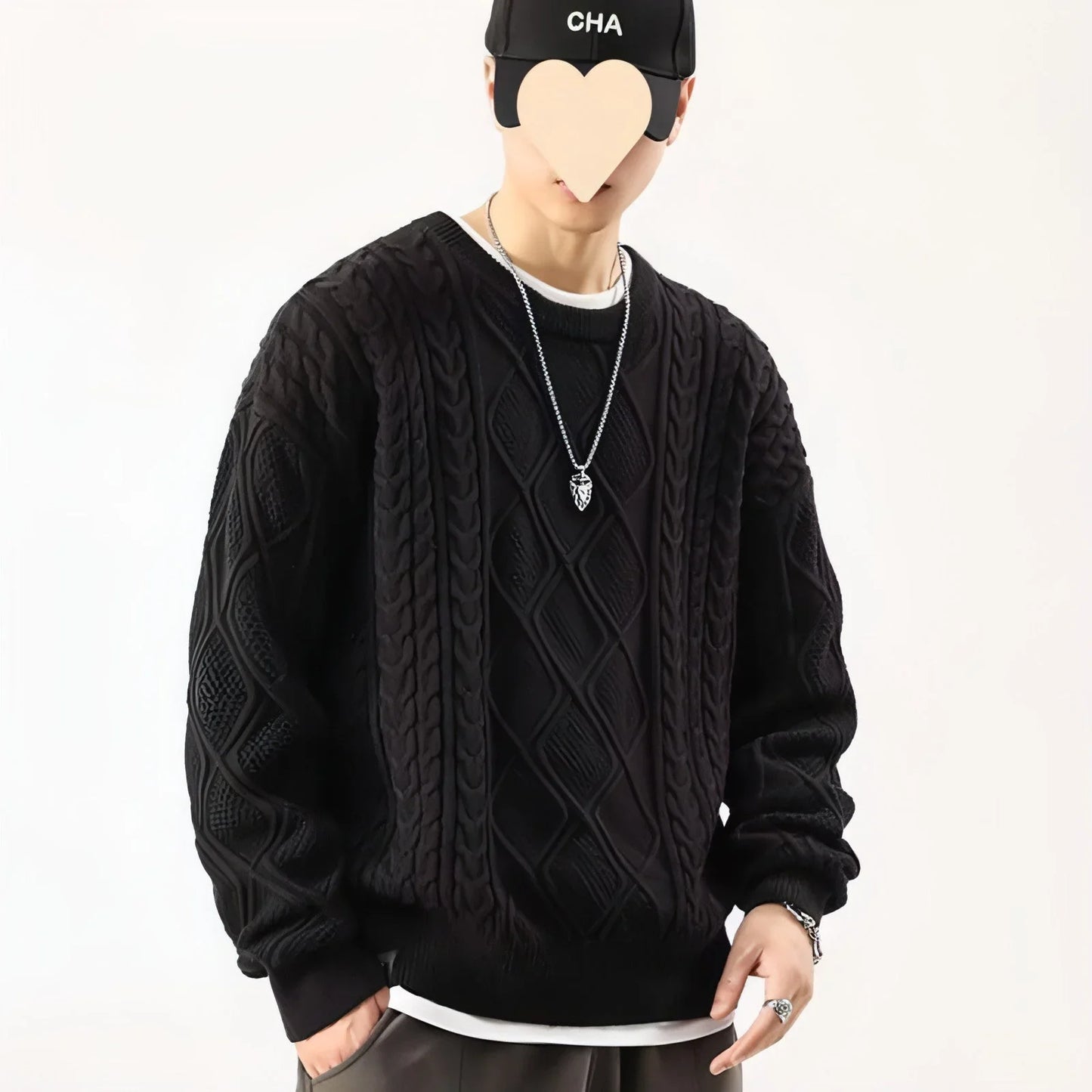 Round Neck Sweater Men's Loose Sweater Tokyo Flair - Which Mark