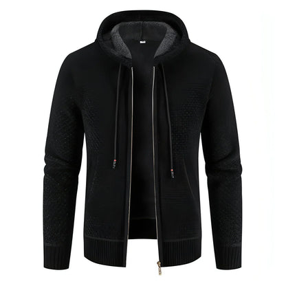 Knitwear Men's Hooded Sweater Fleece-lined Velvet-added Thickness - Which Mark