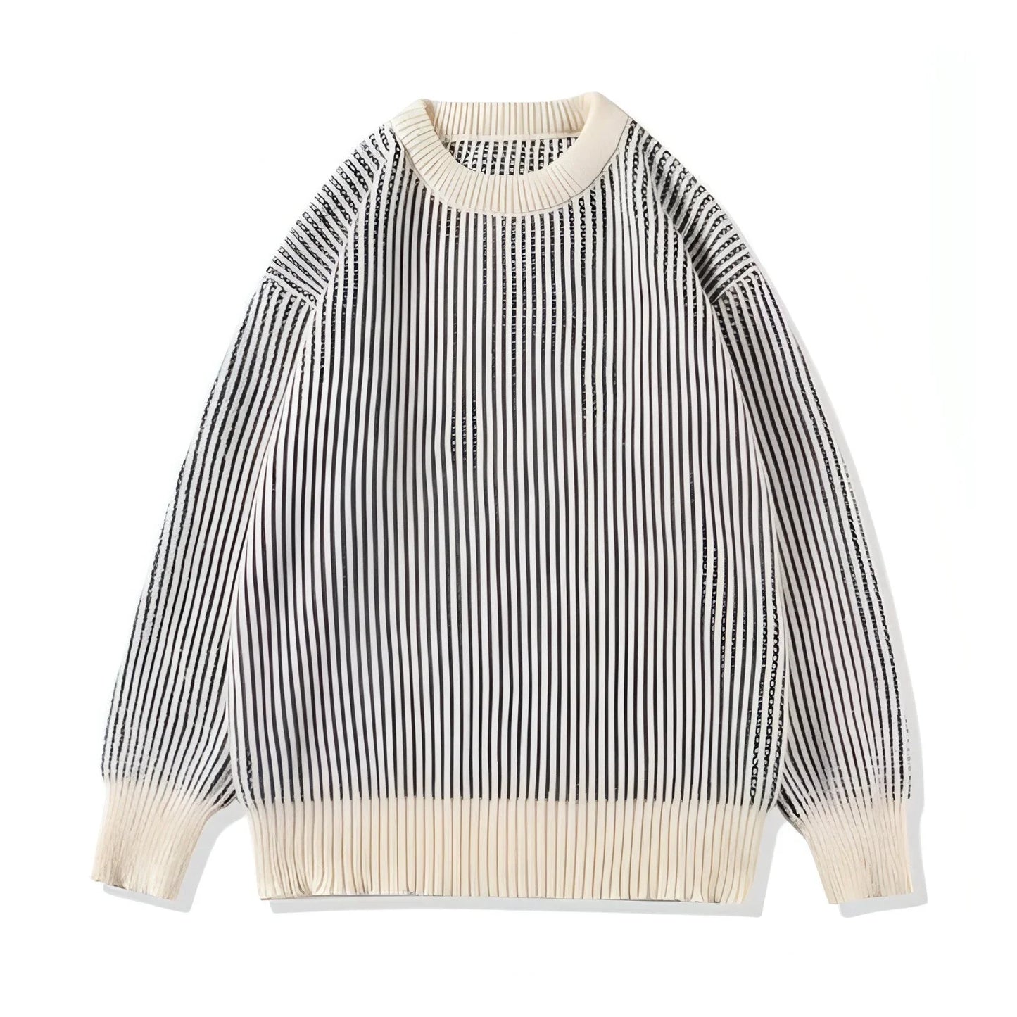 Round Neck Striped Sweater For Men - Which Mark