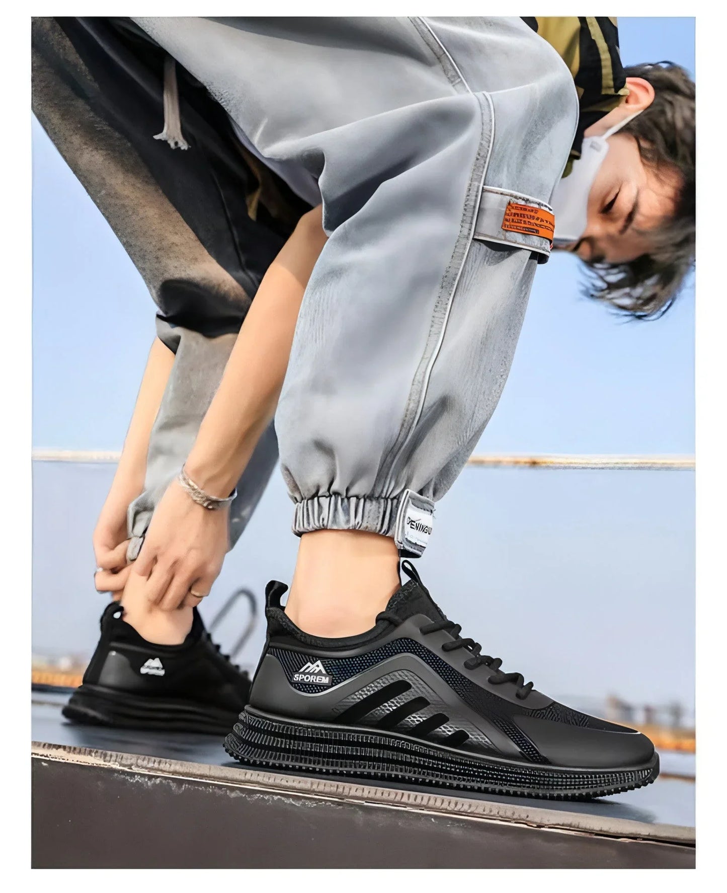 Men's Fly Woven Mesh Shoes Soft Sole Sneakers - Which Mark