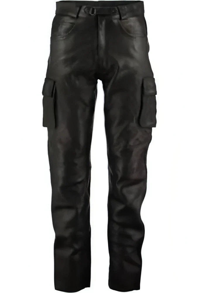 Solid Color Men's PU Leather Men Jeans Pants - Which Mark