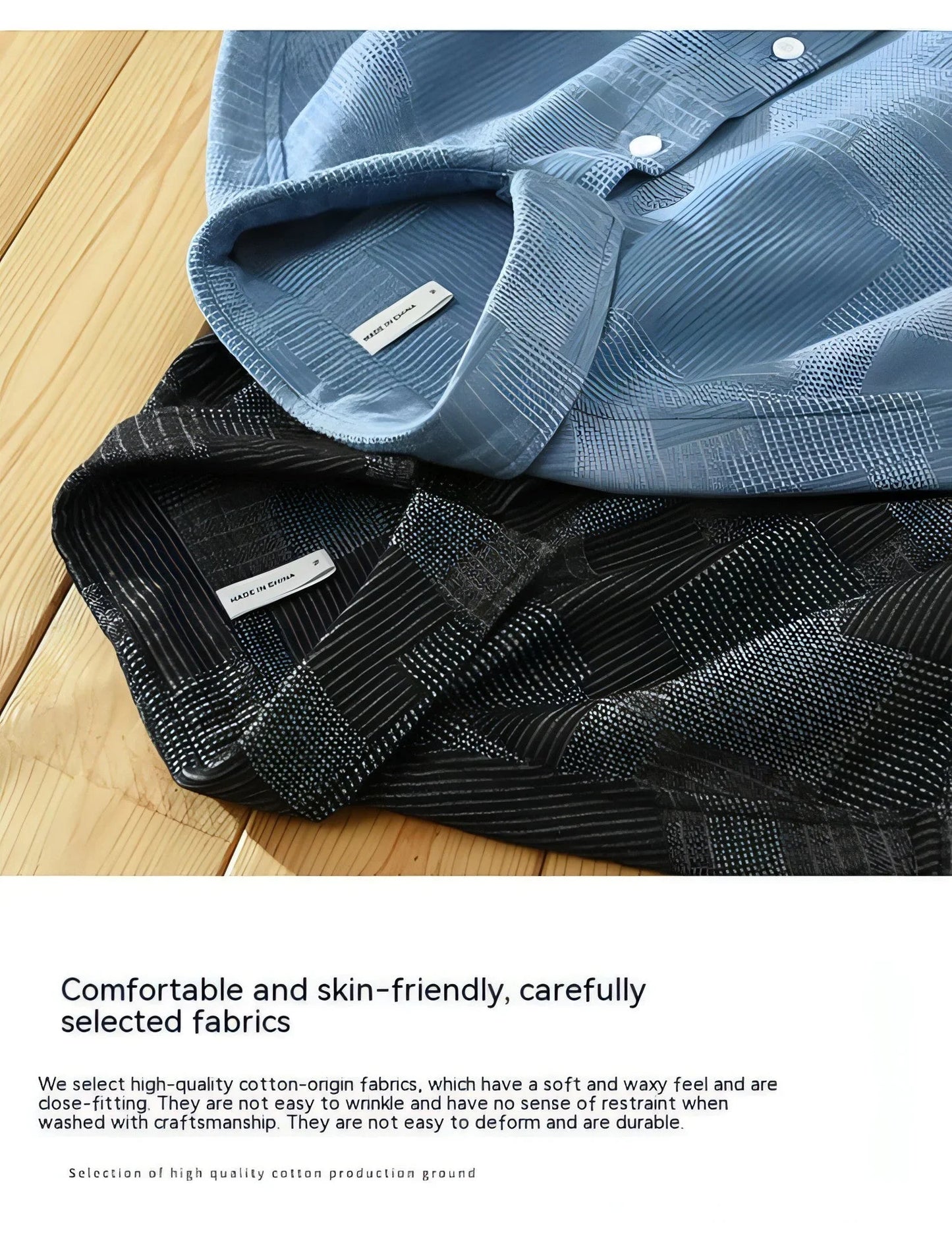 Jacquard Color Matching Casual Denim Long-sleeved DressShirt Men's - Which Mark