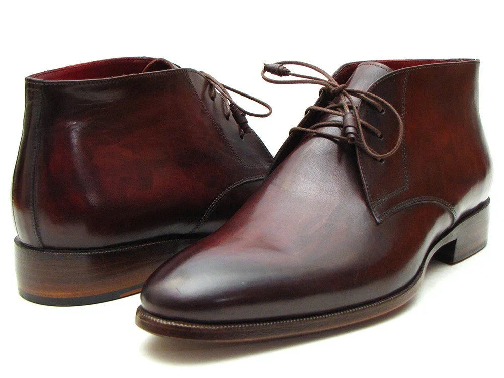 Paul Parkman Men's Chukka Boots Brown & Bordeaux (ID#CK43E8) - Which Mark