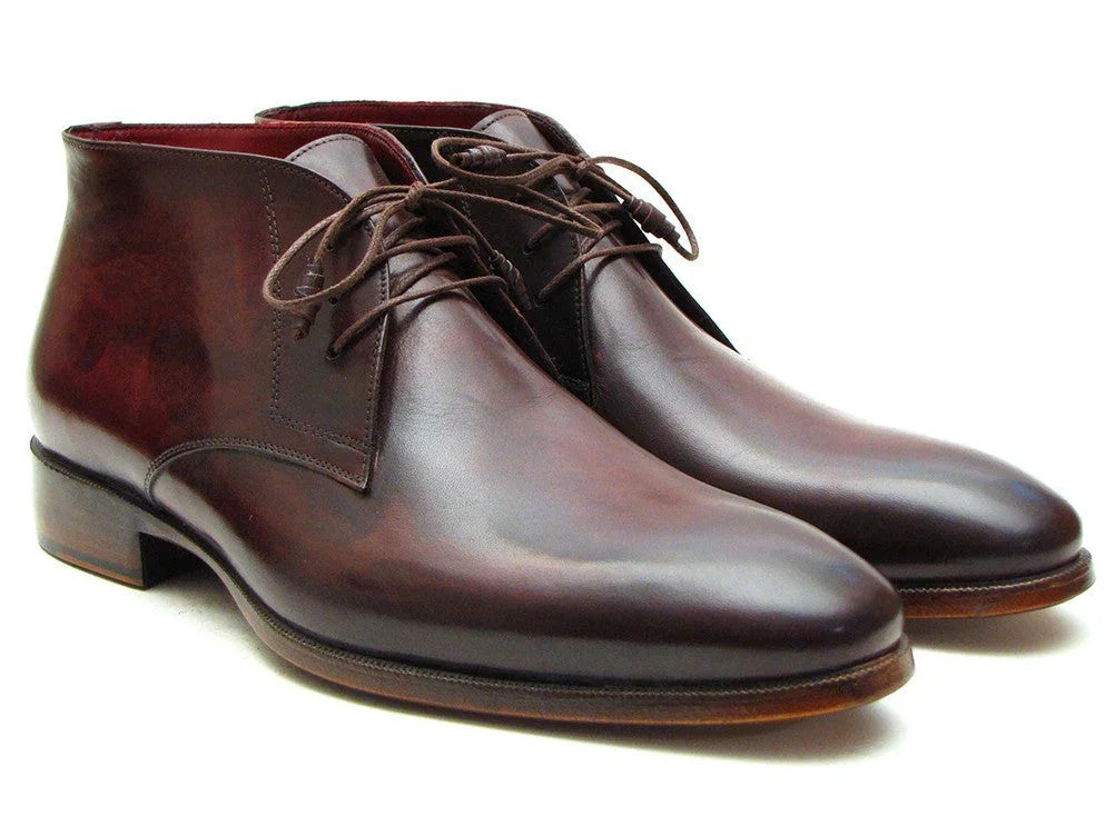 Paul Parkman Men's Chukka Boots Brown & Bordeaux (ID#CK43E8) - Which Mark