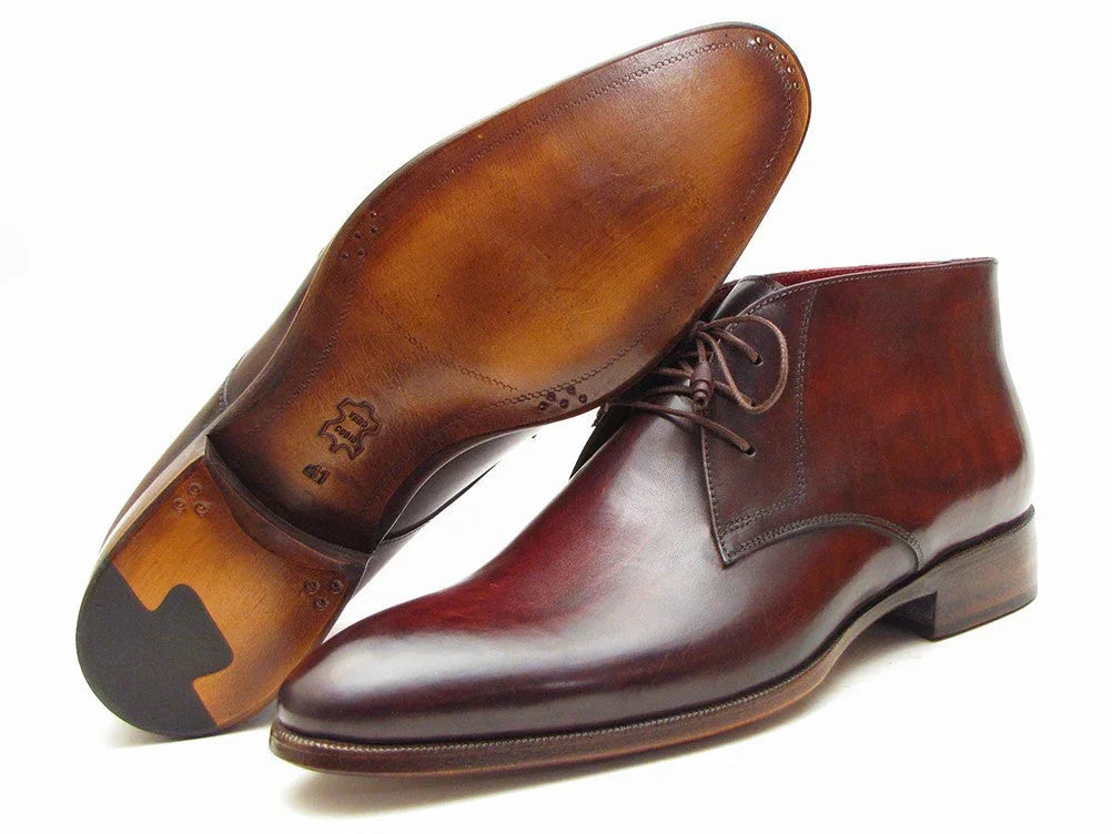 Paul Parkman Men's Chukka Boots Brown & Bordeaux (ID#CK43E8) - Which Mark